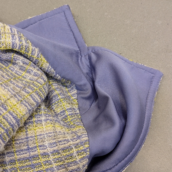 St. John Bouclé Jacket in Pastel Blue & Yellow - Picture 8 of 11